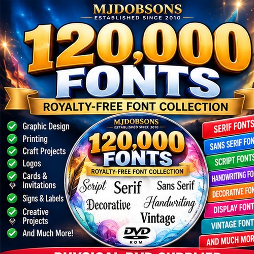 Fonts dvd royalty free - fonts,